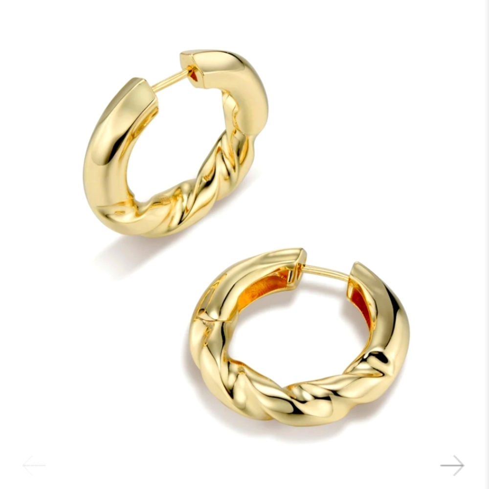 F+H DRILL BIT HOOP EARRINGS New